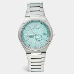 Pre Owned Citizen Zenshin NJ0180-80M Aqua Blue Dial Duratect / Super Titanium Men's Wristwatch 40.50 mm
