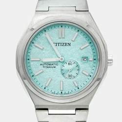 Pre Owned Citizen Zenshin NJ0180-80M Aqua Blue Dial Duratect / Super Titanium Men's Wristwatch 40.50 mm