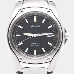 Citizen Black Stainless Steel Marinaut 2510-S016801 HSB Men's Wristwatch 38 mm