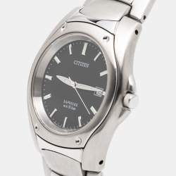 Citizen Black Stainless Steel Marinaut 2510-S016801 HSB Men's Wristwatch 38 mm