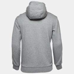 Class by Roberto Cavalli Grey Applique Cotton Zip-Up Hoodie L