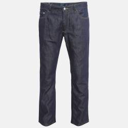 Class by Roberto Cavalli Navy Blue Denim Badge Detail Jeans M Waist 35"
