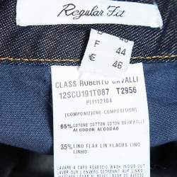 Class by Roberto Cavalli Navy Blue Denim Badge Detail Jeans M Waist 35"
