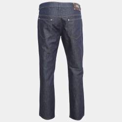 Class by Roberto Cavalli Navy Blue Denim Badge Detail Jeans M Waist 35"