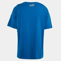 Class by Roberto Cavalli Blue Lion Print Jersey T-Shirt XL