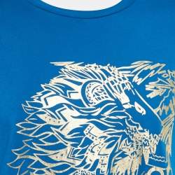 Class by Roberto Cavalli Blue Lion Print Jersey T-Shirt XL