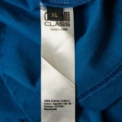 Class by Roberto Cavalli Blue Lion Print Jersey T-Shirt XL