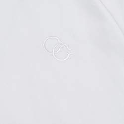 Pre Owned قمص كلاس باي روبرتو كافالي بتطريز تفاصيل قطن أبيض بأزرار أمامية مقاس كبير جدًا - إكس إكس لارج