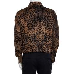 Pre Owned Class by Roberto Cavalli Brown Cotton Animal Print Shirt L