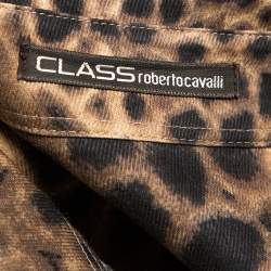 Pre Owned Class by Roberto Cavalli Brown Cotton Animal Print Shirt L