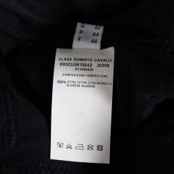 مملوكة مسبقًا تي شيرت بولو كلاس باي روبرتو كافالي قطن أسود جيب سفاري مقاس وسط (ميديوم)