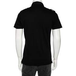 مملوكة مسبقًا تي شيرت بولو كلاس باي روبرتو كافالي قطن أسود جيب سفاري مقاس وسط (ميديوم)