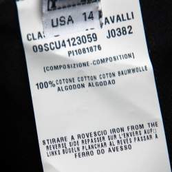 Class by Roberto Cavalli Black Printed Cotton Button Front T-Shirt M
