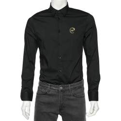 Class by Roberto Cavalli Black Cotton Blend Button Front Shirt M