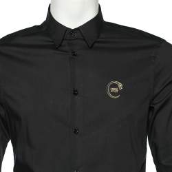 Class by Roberto Cavalli Black Cotton Blend Button Front Shirt M