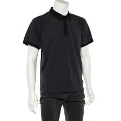 Pre Owned تي شيرت كلاس باي روبرتو كافالي قطن تريكو رصاصي فحمي نمط منقط كبير جدًا - إكس لارج