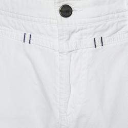 Pre Owned Class by Roberto Cavalli White Cotton Straight Leg Trousers L