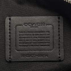 Coach Black Leather Wristlet Zip Pouch