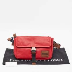 Pre Owned Coach Pacer Red/Brwon Leather Belt Bag