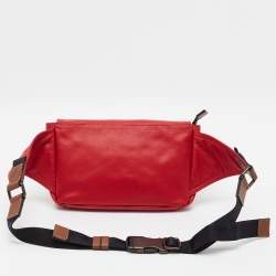 Pre Owned Coach Pacer Red/Brwon Leather Belt Bag