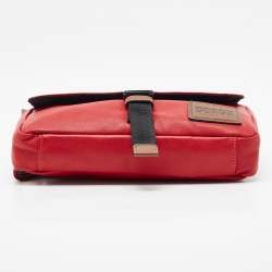 Pre Owned Coach Pacer Red/Brwon Leather Belt Bag
