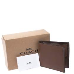 Coach Brown Leather Compact Bifold Wallet