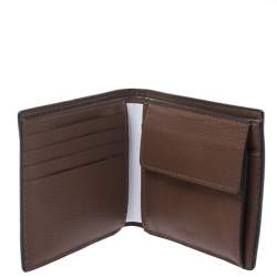 Coach Brown Leather Compact Bifold Wallet