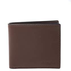 Coach Brown Leather Compact Bifold Wallet