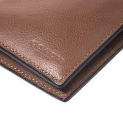 Coach Brown Leather ID Compact Bifold Wallet