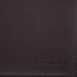 Coach Maroon Leather Compact Bifold Wallet