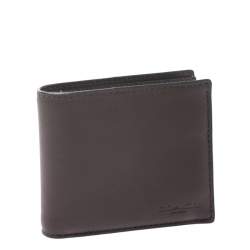 Coach Maroon Leather Compact Bifold Wallet