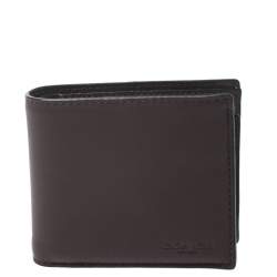 Coach Maroon Leather Compact Bifold Wallet