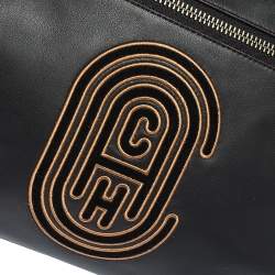 Coach Black Logo Patch Leather Rivington Messenger Bag