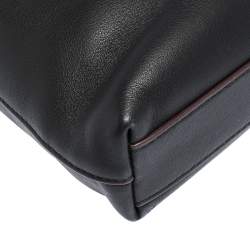 Coach Black Logo Patch Leather Rivington Messenger Bag