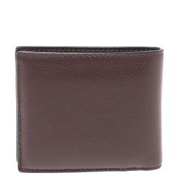 Coach Dark Brown Leather ID Compact Wallet