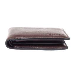 Coach Dark Brown Leather ID Compact Wallet