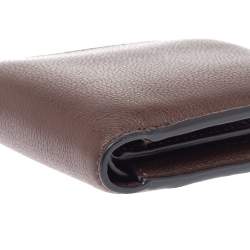 Coach Dark Brown Leather ID Compact Wallet
