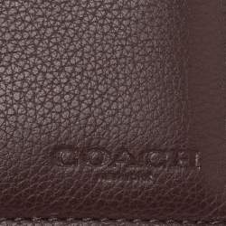 Coach Dark Brown Leather ID Compact Wallet
