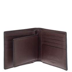 Coach Dark Brown Leather ID Compact Wallet