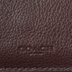 Coach Dark Brown Leather ID Compact Wallet
