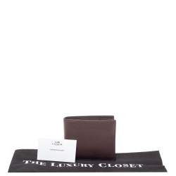 Coach Dark Brown Leather ID Compact Wallet