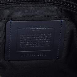 Coach Dark Blue Coated Canvas Hudson Slim Laptop Bag