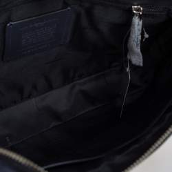 Coach Dark Blue Coated Canvas Hudson Slim Laptop Bag