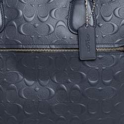 Coach Dark Blue Coated Canvas Hudson Slim Laptop Bag