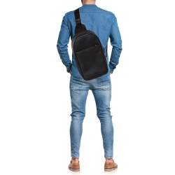 Coach Black Leather Metropolitan Sling Backpack