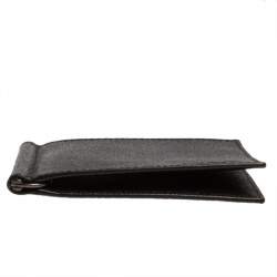 Coach Black Leather Money Clip Bifold Wallet