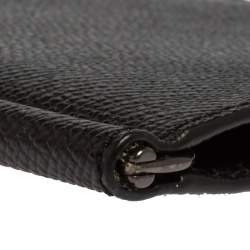 Coach Black Leather Money Clip Bifold Wallet