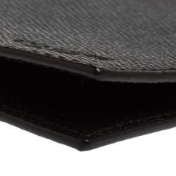 Coach Black Leather Money Clip Bifold Wallet