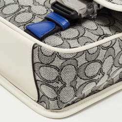 Pre Owned Coach Grey/White Siganture Jacquard Canvas League Messenger Bag