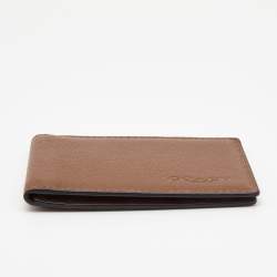 Coach Brown Leather Bifold Card Case  
